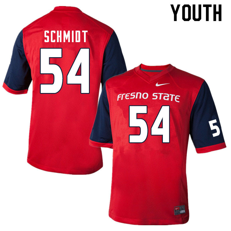 Youth #54 Bula Schmidt Fresno State Bulldogs College Football Jerseys Sale-Red - Click Image to Close